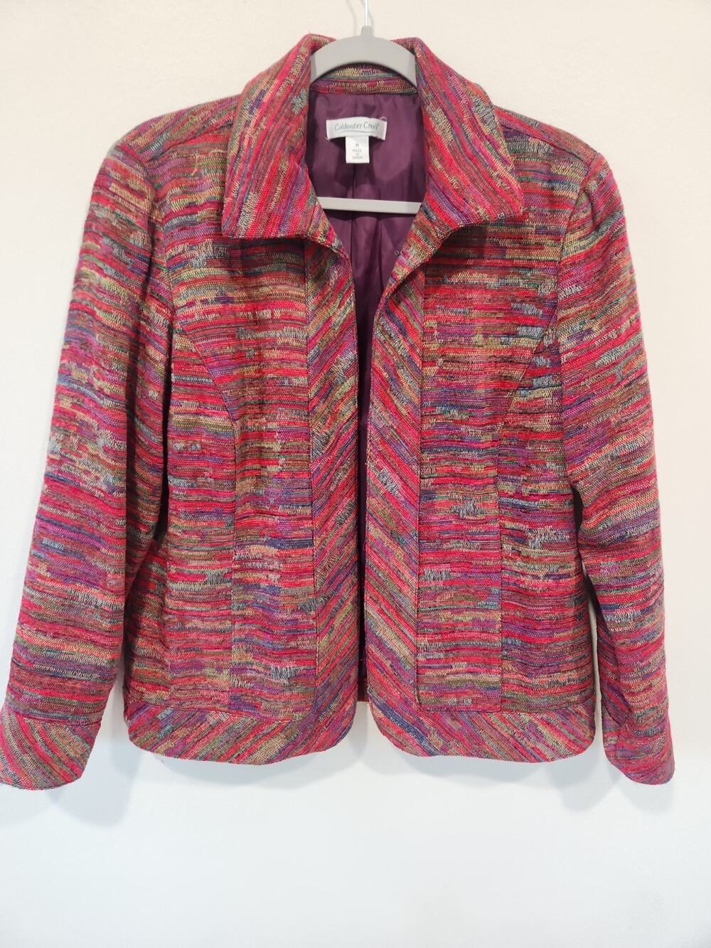 Coldwater Creek Size Medium Red Tapestry Jacket Blazer Aztec Southwestern Boho